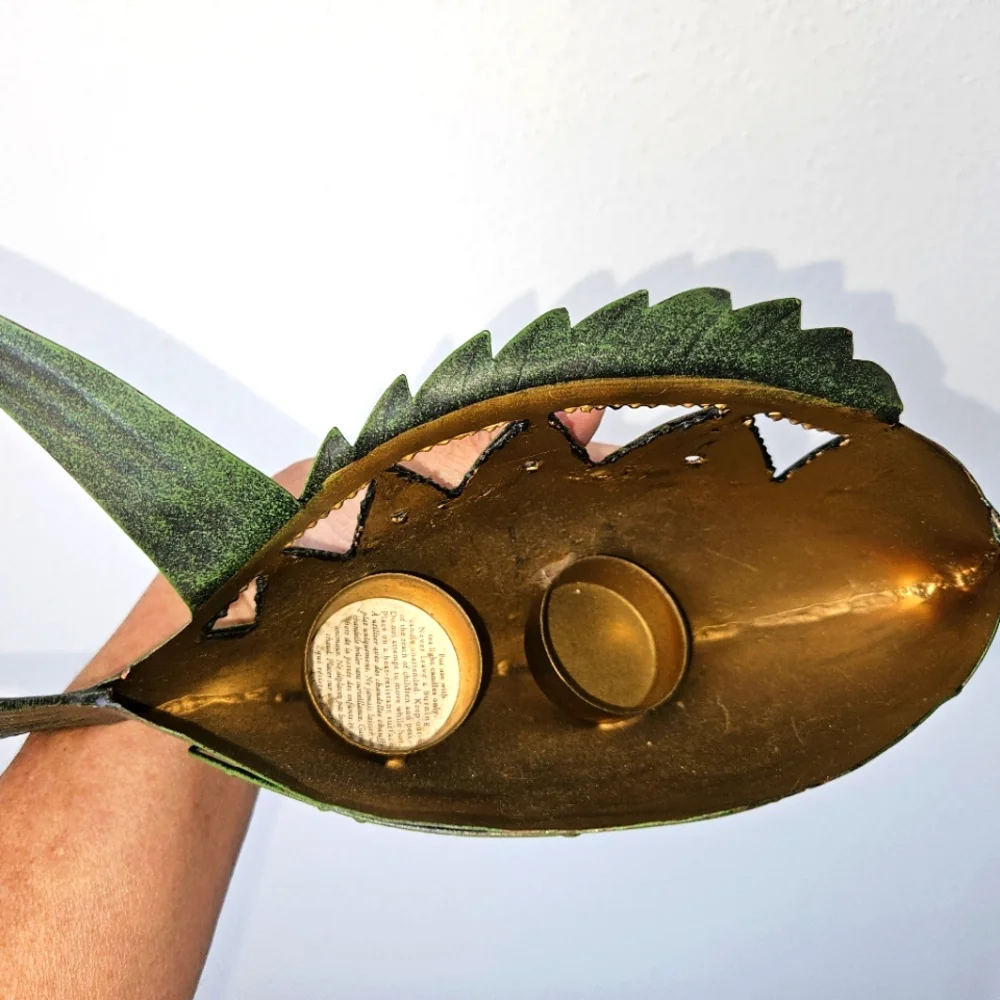 Decorative Fish DoubleTealight Metal Sculpture 12